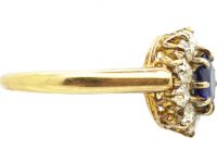 Edwardian 18ct Gold, Sapphire & Diamond Cluster Ring