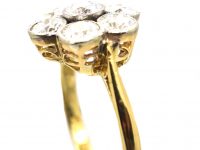 Edwardian 18ct Gold & Platinum, Diamond Daisy Cluster Ring