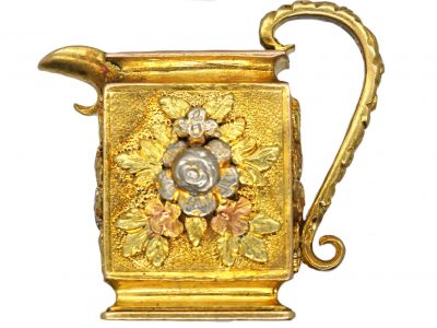 Georgian 18ct Three Colour Gold Pendant of a Jug