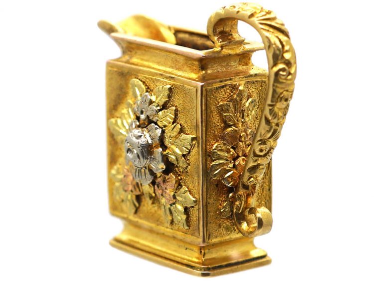 Georgian 18ct Three Colour Gold Pendant of a Jug
