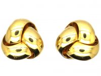 1980s 18ct Gold Knot Earrings