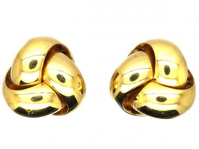 1980s 18ct Gold Knot Earrings