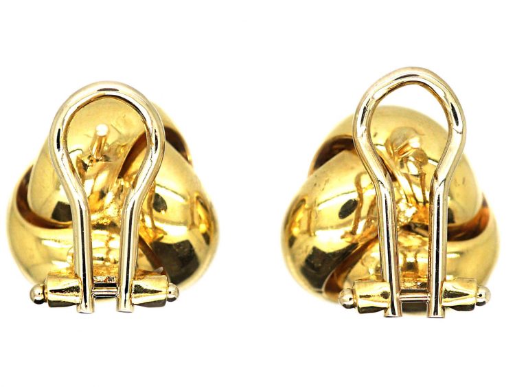 1980s 18ct Gold Knot Earrings