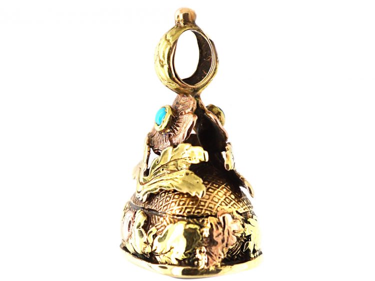 Georgian Three Colour Gold Seal with Roses & Forget me Not Motifs
