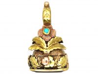 Georgian Three Colour Gold Seal with Roses & Forget me Not Motifs