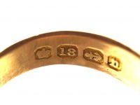 Edwardian 18ct Gold Ring with Flower Motifs and set with a Diamond