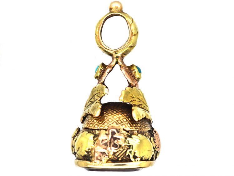 Georgian Three Colour Gold Seal with Roses & Forget me Not Motifs