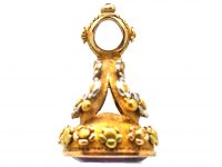 Georgian Three Colour 18ct Gold Seal with Amethyst Set Base