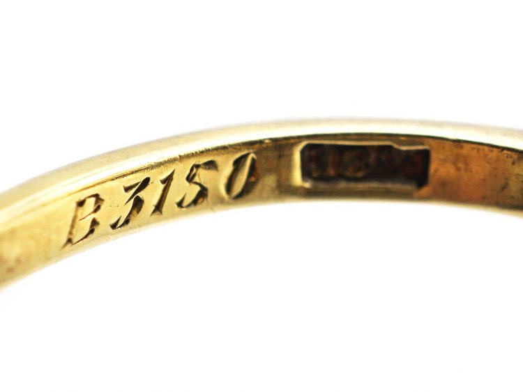 Edwardian 18ct Gold & Platinum, Sapphire & Diamond Three Stone Crossover Ring