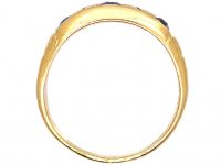 Edwardian 18ct Gold Three Stone Sapphire & Diamond Ring