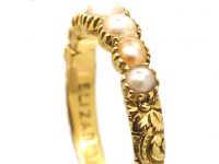 Georgian 18ct Gold Ring set with Natural Split Pearls