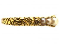 Georgian 18ct Gold Ring set with Natural Split Pearls