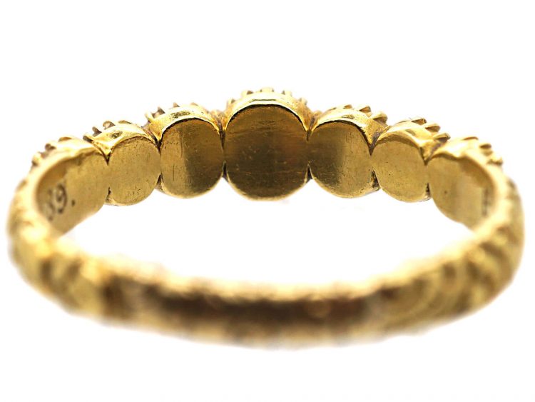 Georgian 18ct Gold Ring set with Natural Split Pearls