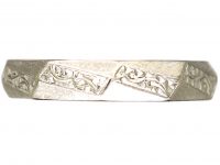Art Deco 18ct White Gold Wedding Ring with Zig Zag Engraving