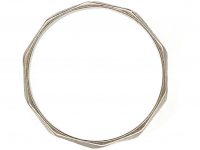 Art Deco 18ct White Gold Wedding Ring with Zig Zag Engraving