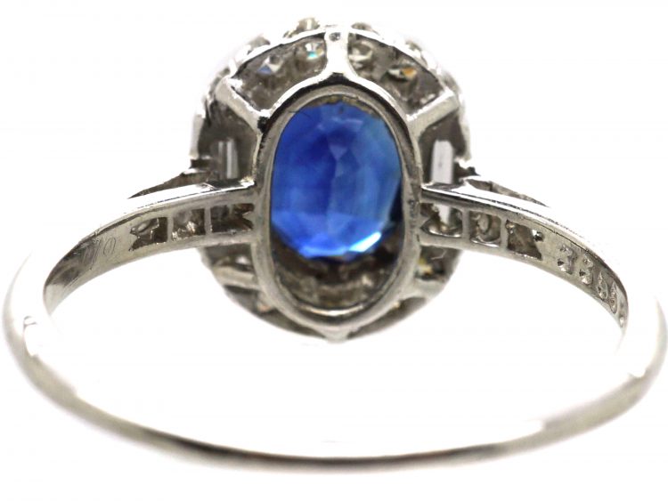 Early 20th Century Platinum, Sapphire & Diamond Ring by Alabaster & Wilson