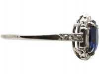 Early 20th Century Platinum, Sapphire & Diamond Ring by Alabaster & Wilson