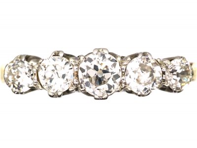 Early 20th Century 18ct Gold & Platinum, Five Stone Diamond Ring