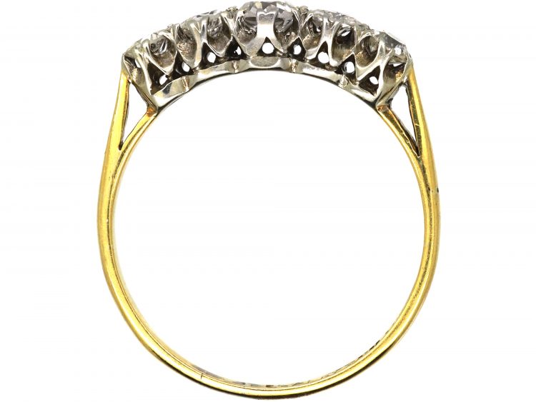 Early 20th Century 18ct Gold & Platinum, Five Stone Diamond Ring