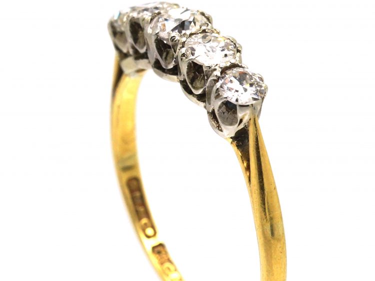 Early 20th Century 18ct Gold & Platinum, Five Stone Diamond Ring