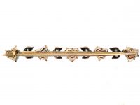 Edwardian 15ct Gold & Silver Brooch set with Five Heart Shaped Opals & Diamonds