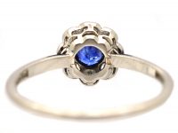 Edwardian Platinum, Sapphire & Diamond Cluster ring