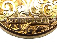 Edwardian 9ct Round locket with Engraved Floral Detail