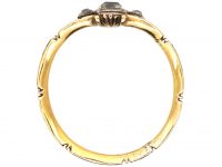 Georgian Mourning Ring set with Old Mine Cut Diamonds