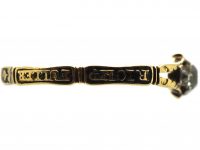 Georgian Mourning Ring set with Old Mine Cut Diamonds