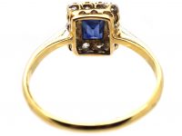 Edwardian 18ct & Platinum, Sapphire & Diamond Rectangular Ring