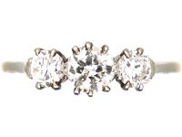 Early 20th Century 18ct Gold & Platinum, Three Stone Diamond Ring
