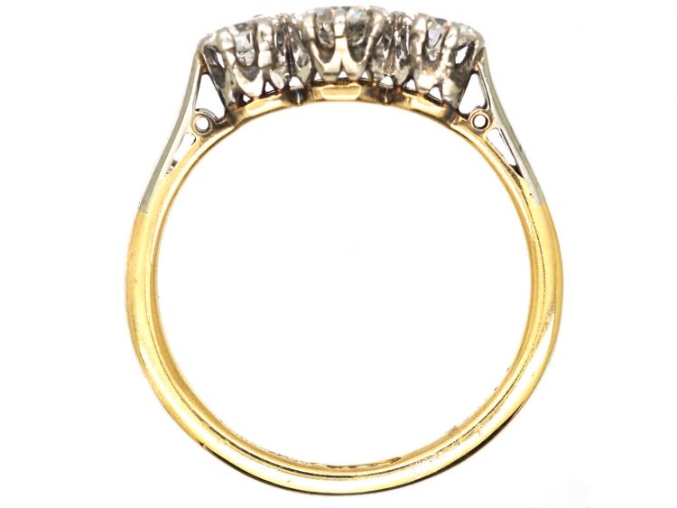 Early 20th Century 18ct Gold & Platinum, Three Stone Diamond Ring