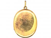 Victorian 18ct Gold Locket with Blue Enamelled Anchor Motif