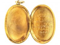 Victorian 18ct Gold Locket with Blue Enamelled Anchor Motif