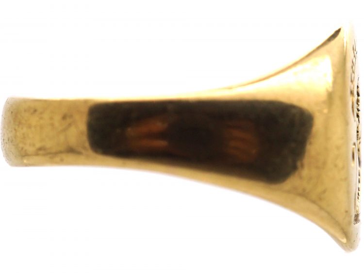 Early 20th Century 18ct Gold Signet Ring with Intaglio of a Lion