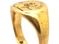 Early 20th Century 18ct Gold Signet Ring with Intaglio of a Lion