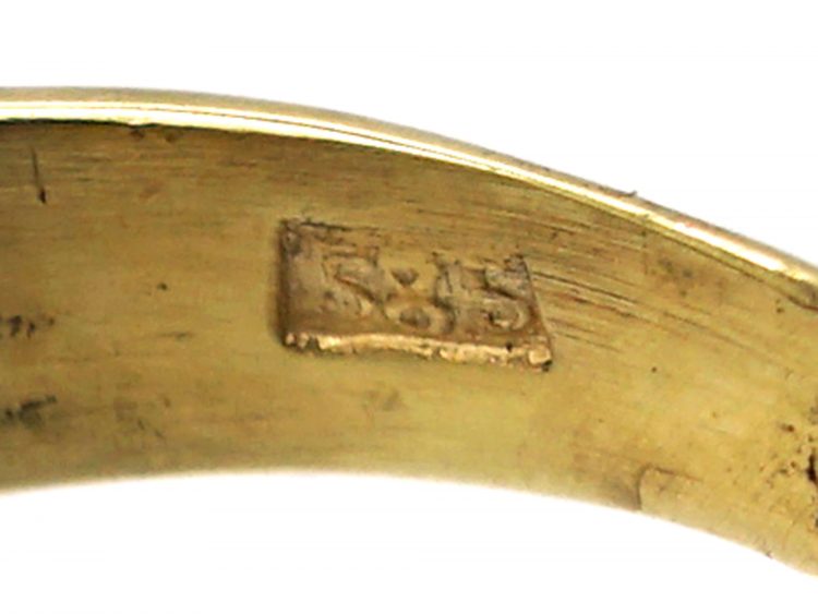 Early 20th Century 14ct Gold Snake Ring set with a Diamond