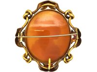 Victorian Large 15ct Gold Cameo Brooch of a Classical Lady