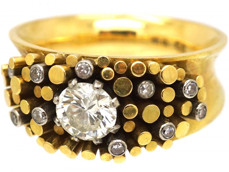 18ct Gold & Diamond Ring by Gilian Packard in the Original Case