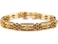 Edwardian 15ct Gold Gate Bracelet