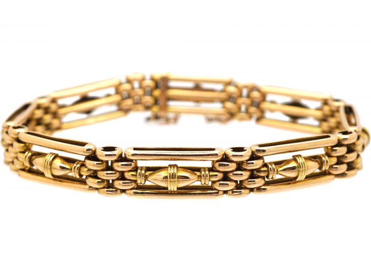 Edwardian 15ct Gold Gate Bracelet