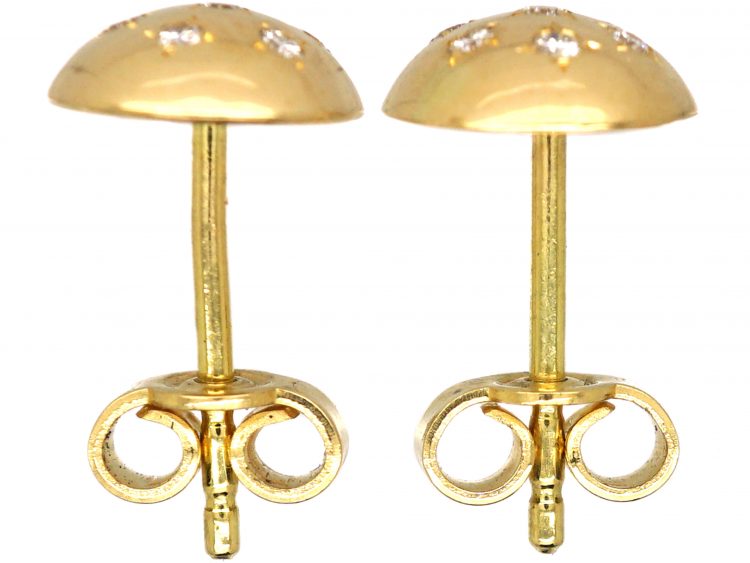 18ct Gold Stud Earrings set with Diamonds