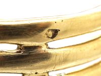 French 19th Century 18ct Gold Double Snake Ring with Diamond Eyes