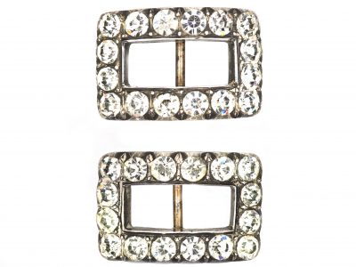 Victorian Pair of Silver & Paste Buckles