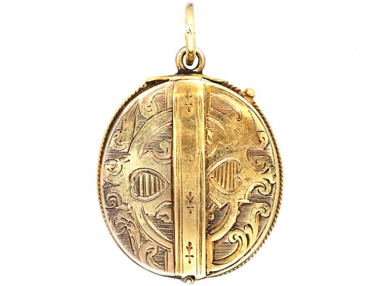 Victorian 15ct Gold locket with Swivel Buckle Opening