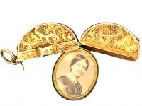 Victorian 15ct Gold locket with Swivel Buckle Opening