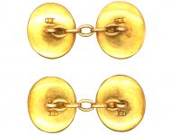 Edwardian 18ct Gold Reverse Intaglio Rock Crystal Game Bird Cufflinks