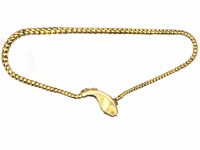 Victorian 15ct Gold Snake Necklace set with Rock Crystal with Emerald Eyes