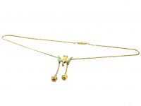 Early 19th Century St Esprit 15ct Gold & Turquoise Necklace with Two Drops