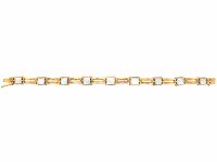 Retro 14ct Gold bracelet set with Aquamarines
